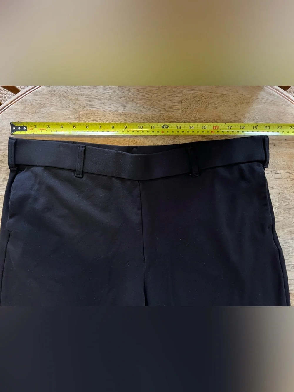 So Comfortable Black Wide-Leg Knit Trousers Pants Front and Back Pockets